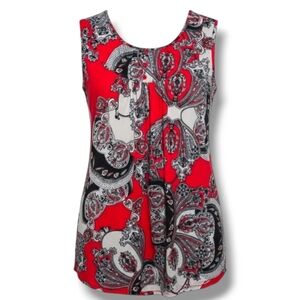 Halife women's multicolor paisley sleeveless blouse - xl